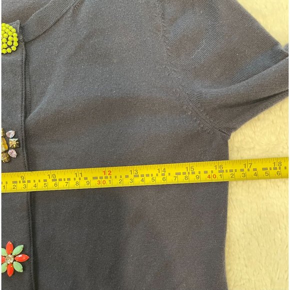 Boden Embellished Jewel Button Up Cardigan Size 2 Navy Blue Sweater - Picture 7 of 9